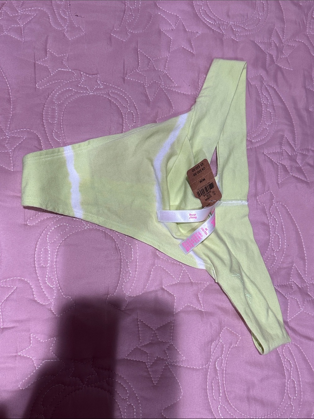 Pink by Victoria’s Secret Lime Green Tie-Dye Thong